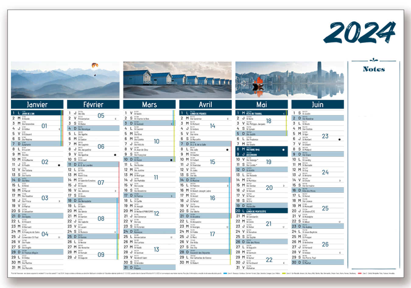 Calendriers bancaires - Agenda Offset 5